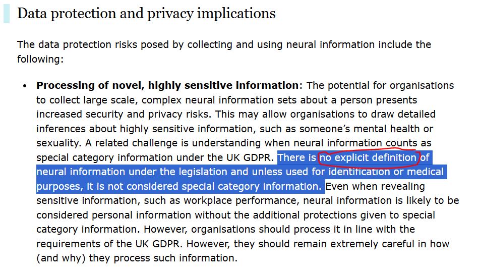 No legal definition of neurotechnology